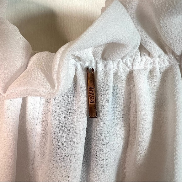 Misa White Sleeveless Ruffle Top Size XS - Picture 4 of 5